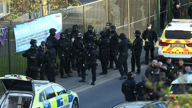Armed police stormed Crawley College during the incident