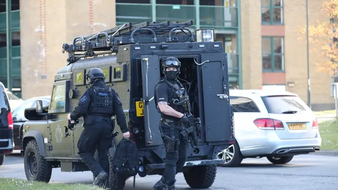 Armed police were dispatched to the scene at Crawley College