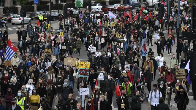 Activists march in central London on Saturday