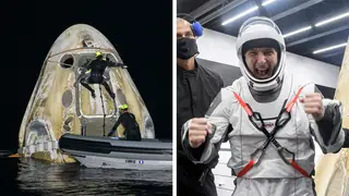 SpaceX has returned four astronauts from the International Space Station, marking the first US crew splashdown in darkness since the Apollo 8 Moon mission.