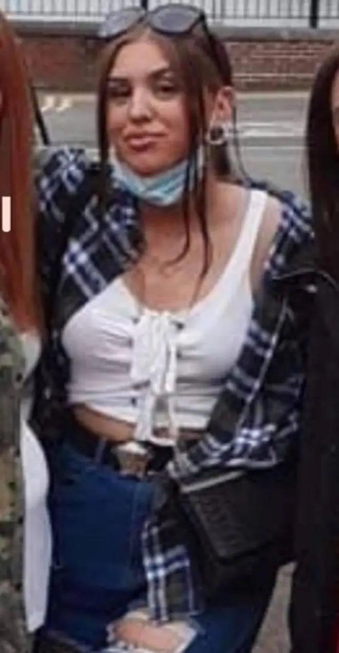 Lybi Halliday was was last seen wearing a dark green checked shirt with a white crop top tied in the middle, baggy blue ripped jeans, sunglasses and was carrying a small black handbag.