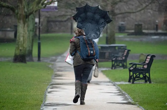 Yellow wind warnings are in place across much of Wales and southern England.