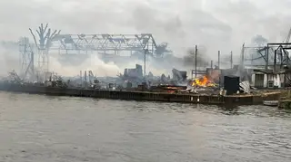 The fire took place in Hampton on an island on the River Thames