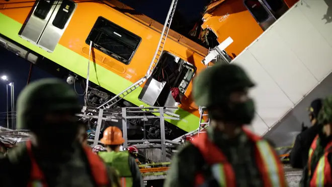 A metro overpass collapsed in Mexico City on Monday night