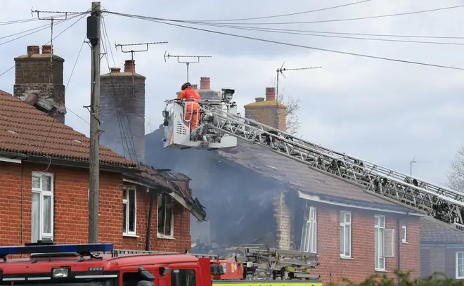 Emergency services at the scene in Mill View in Ashford