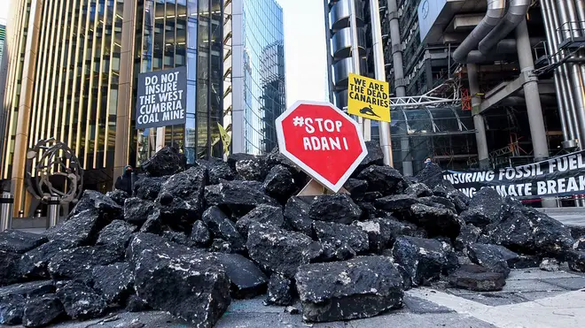 An Extinction Rebellion coal protest in London