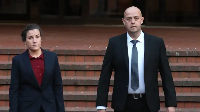 PC Benjamin Monk (right), who is accused of murdering ex-football star Dalian Atkinson