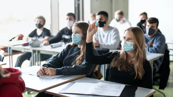 Face masks have been worn in classrooms in England since March