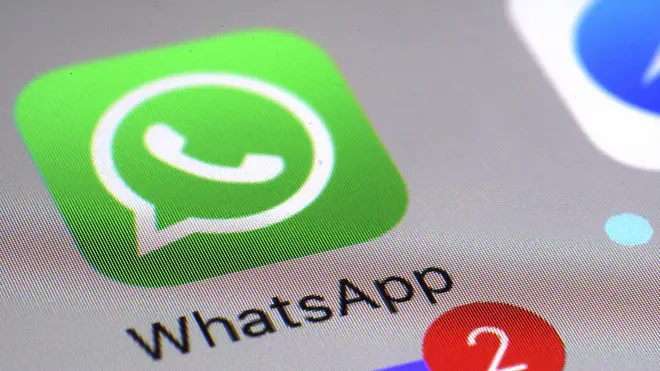 The WhatsApp communications app on a smartphone
