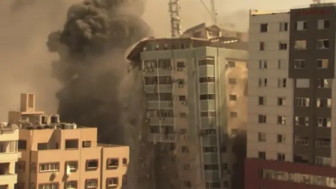 The tower block was destroyed in an Israeli strike