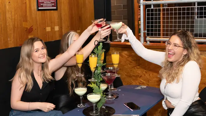 Locals enjoy an indoor drink at Showtime Bar in Huddersfield