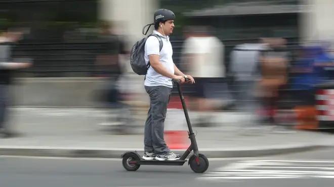 An e-scooter user