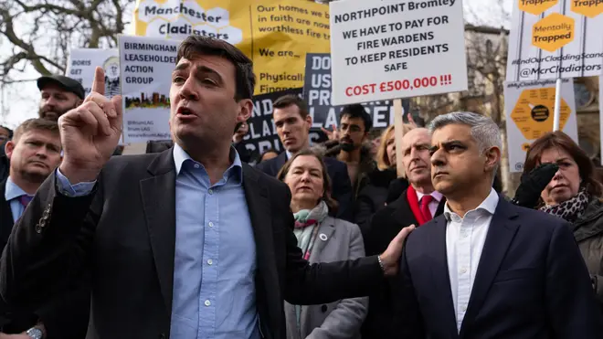  Andy Burnham (left) and Sadiq Khan (right) have called for more action over cladding in their cities