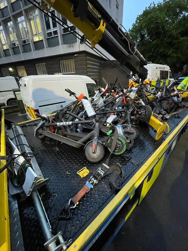 Police launched an operation in south London clamping down on e-scooters