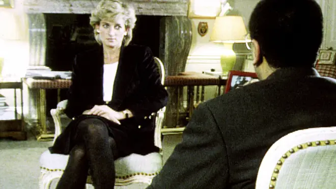 Martin Bashir and Princess Diana in the BBC Panorama interview in 1995