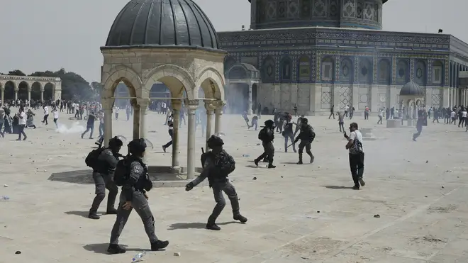 Israeli police stormed the Al-Aqsa Mosque compound in Jerusalem on Friday