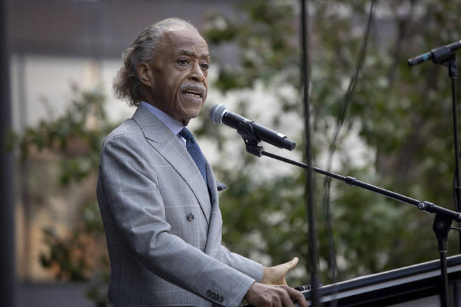 The Rev Al Sharpton speaks during a rally over the weekend
