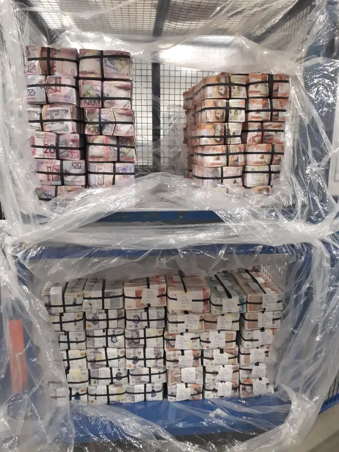 A vast haul of money was seized