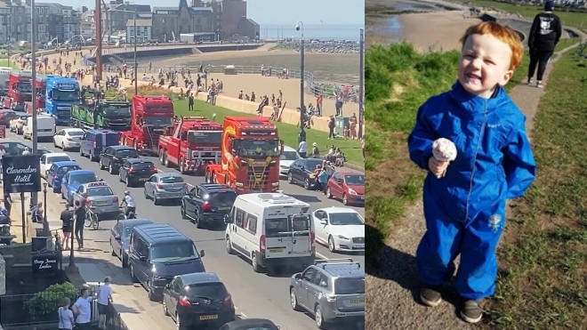More than 100 vehicles joined the tribute to George Hinds who died in the Heysham gas blast