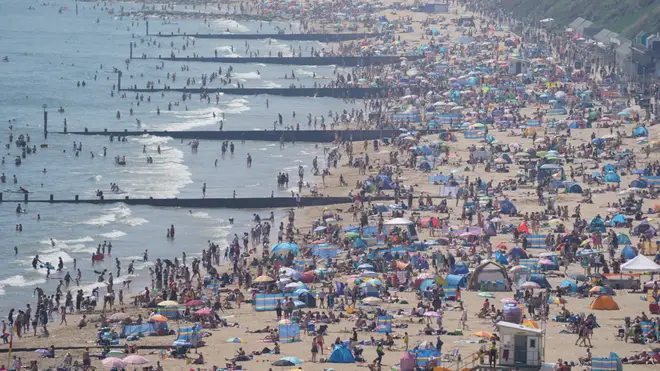 Thousands made their way to the beach over the sunny bank holiday.