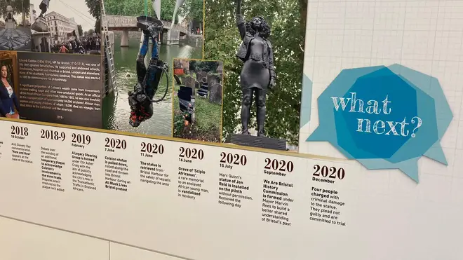 The display includes a timeline of events