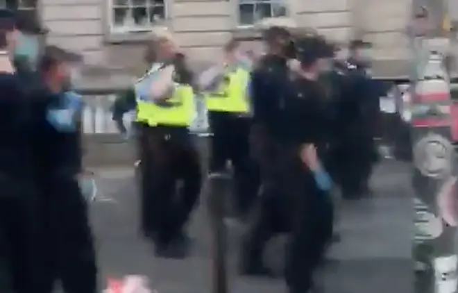 Police dispersed large crowds drinking in the centre of Dublin and made 14 arrests