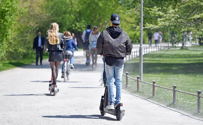 E-scooters can only be used in places where people can ride bicycles, such as roads and cycle lanes, not on pavements