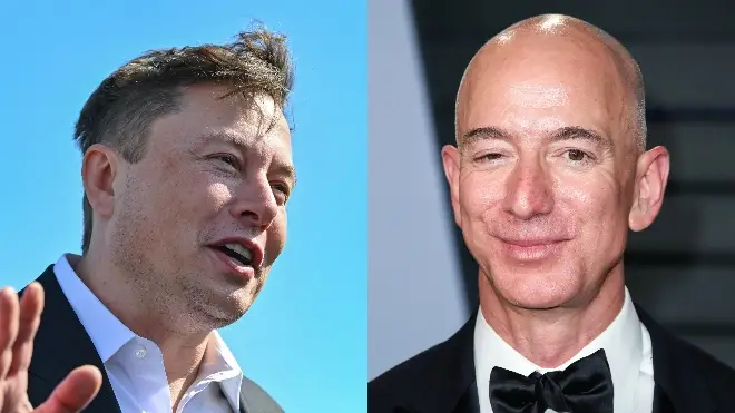 Elon Musk (L) and Jeff Bezos (R) both allegedly paid no income tax in certain years