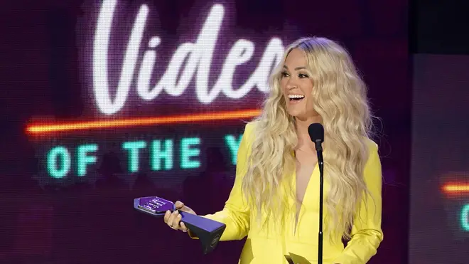 Carrie Underwood accepts the award for video of the year