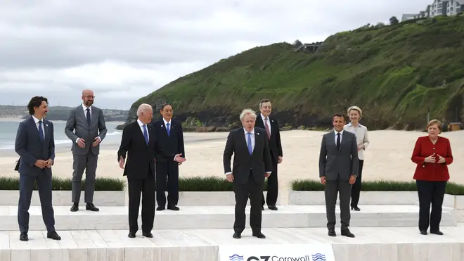 The G7 leaders were photographed in Cornwall