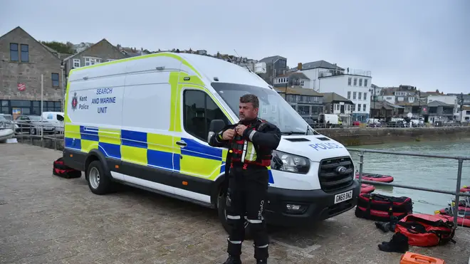 There is a heavy police presence in Carbis Bay, which has led to concerns about unvaccinated police officers