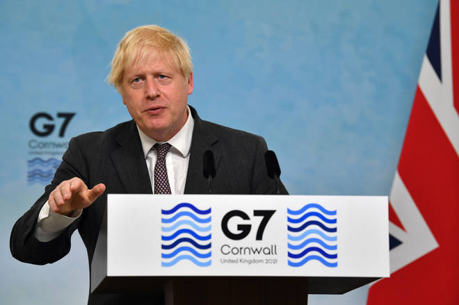 Boris Johnson said G7 nations are going as fast as they can to distribute jabs worldwide