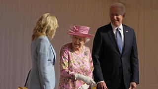 Joe Biden stood with the Queen at Windsor Castle