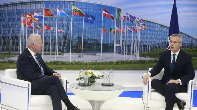 Nato secretary general Jens Stoltenberg and US President Joe Biden