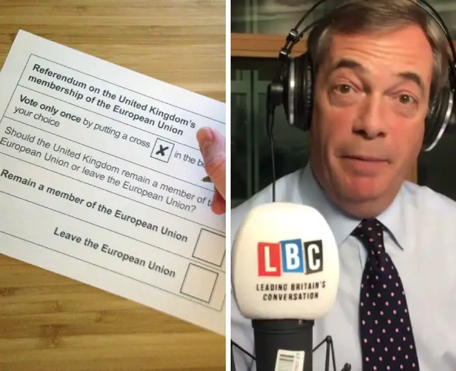 Nigel Farage was broadcasting his show from the EU Parliament