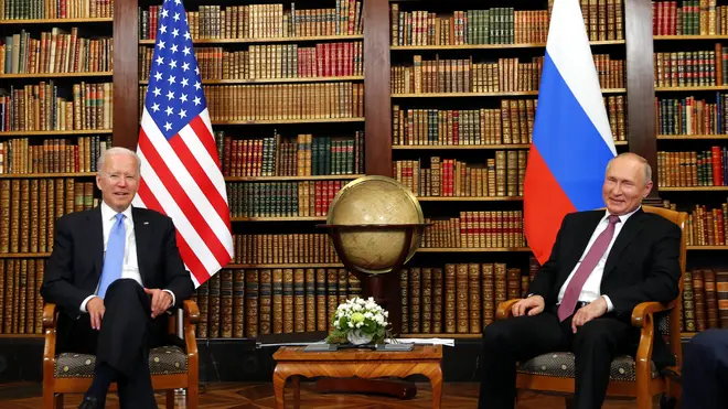 Joe Biden is speaking to Vladimir Putin in Geneva