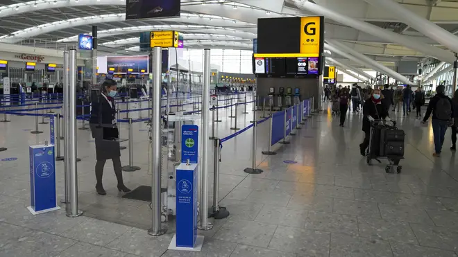 Departures area at Heathrow