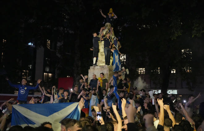 Scotland fans gathered in Leicester Square
