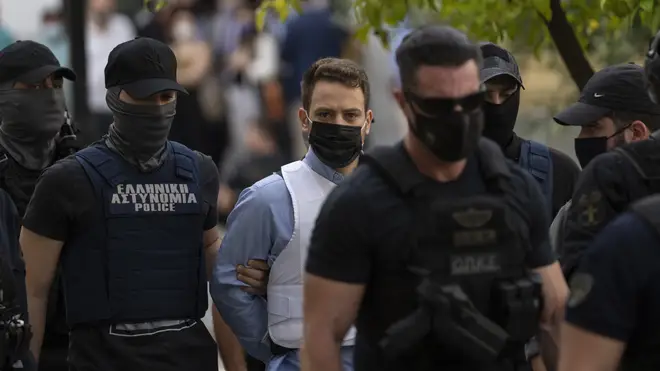 Anagnostopoulos appeared at a court in Athens, flanked by police and wearing a bulletproof vest
