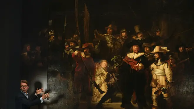 Museum director Taco Dibbits with Rembrandt’s Night Watch