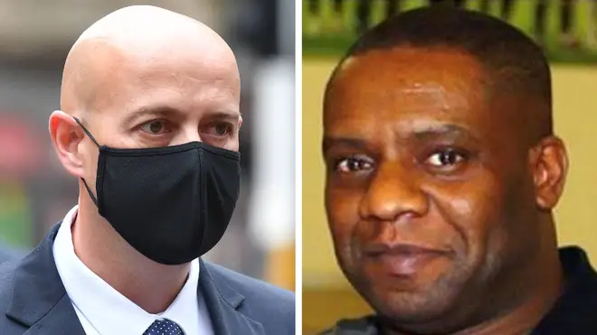 Monk, left, was convicted of Dalian Atkinson's (right) manslaughter