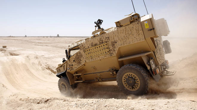 Raheel said he wants to get an armoured vehicle of the type that saw use in Afghanistan to help transport kids safely (file image)