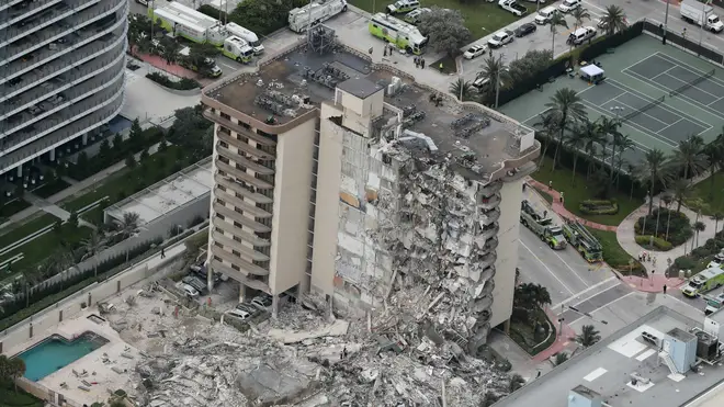 Collapsed building in Miami
