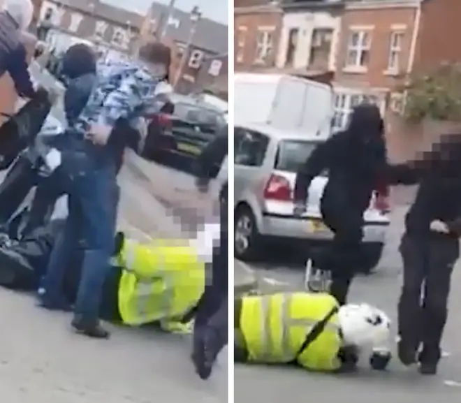 The traffic warden was repeatedly kicked and stamped on
