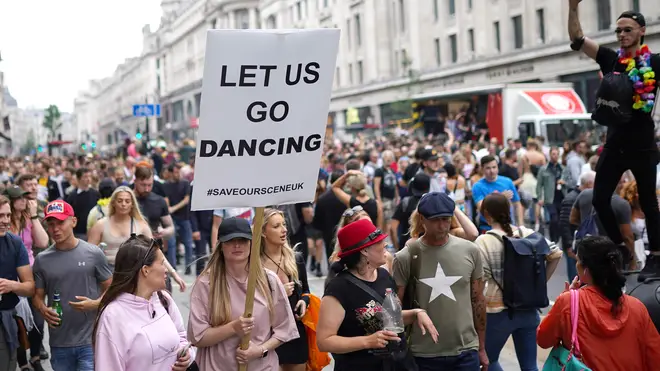 Thousands have joined the "Freedom to Dance" protest in central London