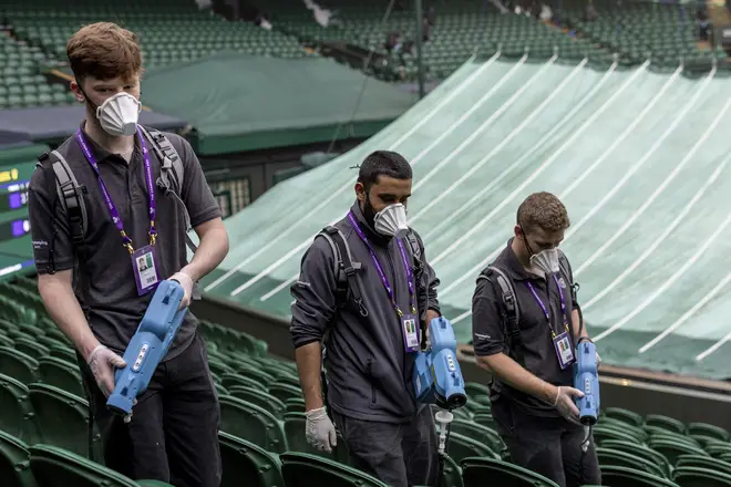 Deep cleaning of the Wimbledon courts is taking place through the tournament