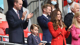 Prince George has joined his mum and dad to watch England play against Germany