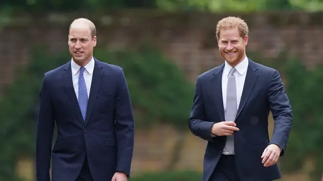 Harry and William were reunited for the unveiling