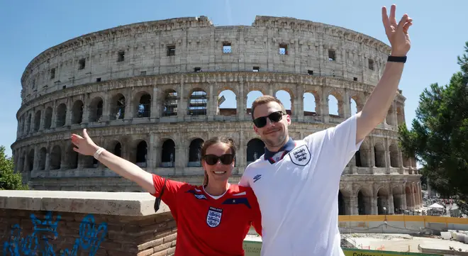 England fans were gathering in Rome ahead of the Euros clash with Ukraine