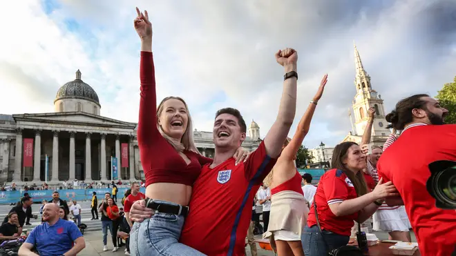England fans were jubilant after the Three Lions' victory over Ukraine on Saturday